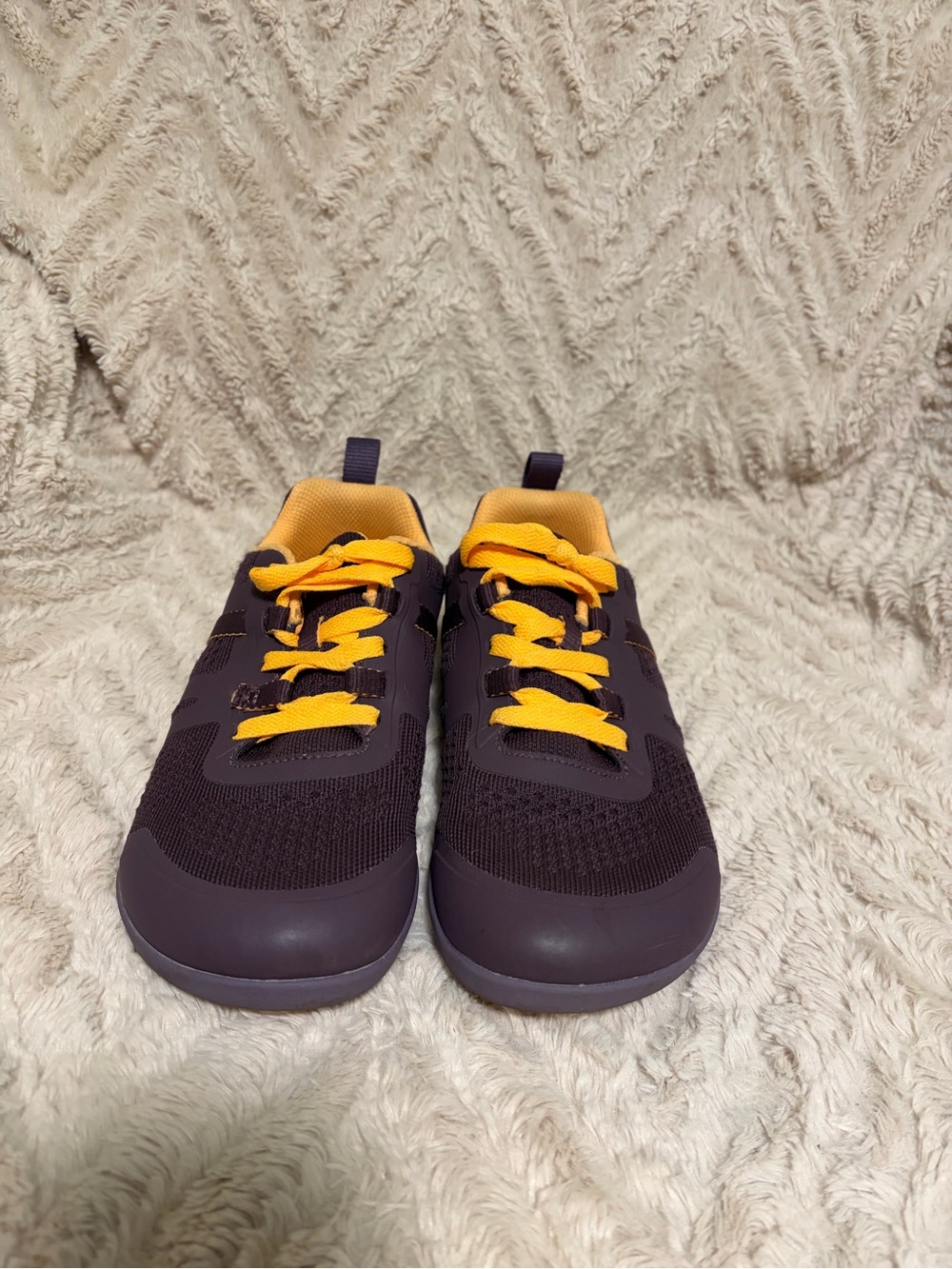 Women’s Athletic Sneakers in Dark Purple with Orange Accents